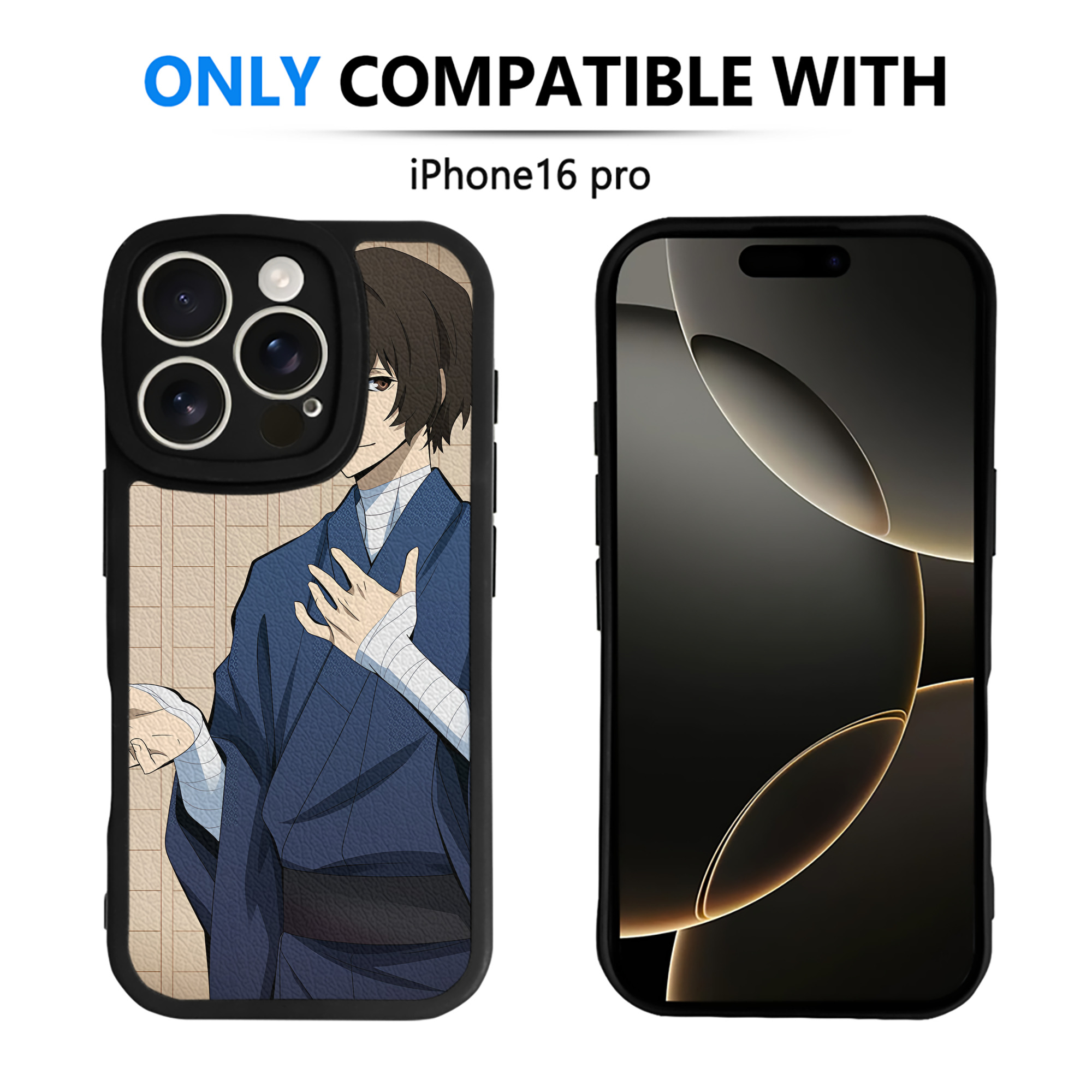 （画像用） 文豪ストレイドッグス Bungo Stray Dogs 【iPhone 16シリーズ対応】シリコンスマホケース（レザー調） 材質：シリコン
